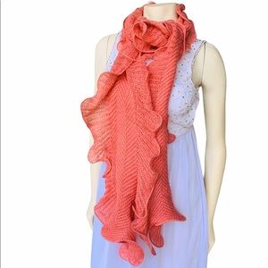 Women’s Orange Ruffle Scarf